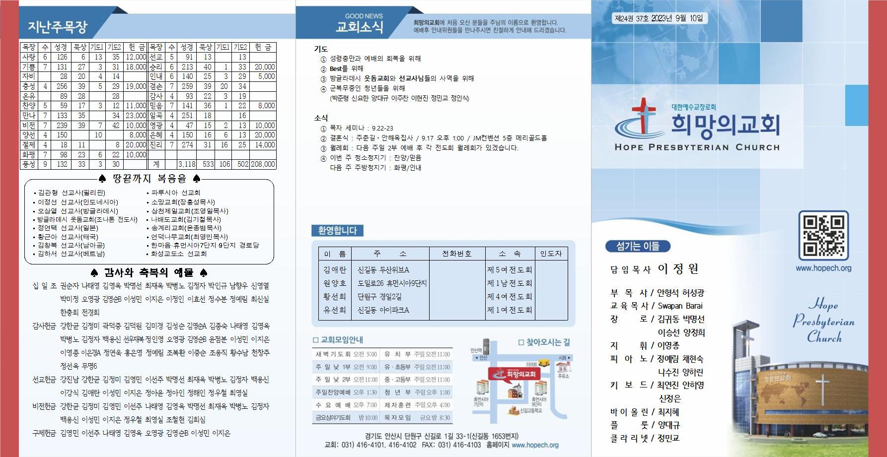 2023년 9월 10일 주보